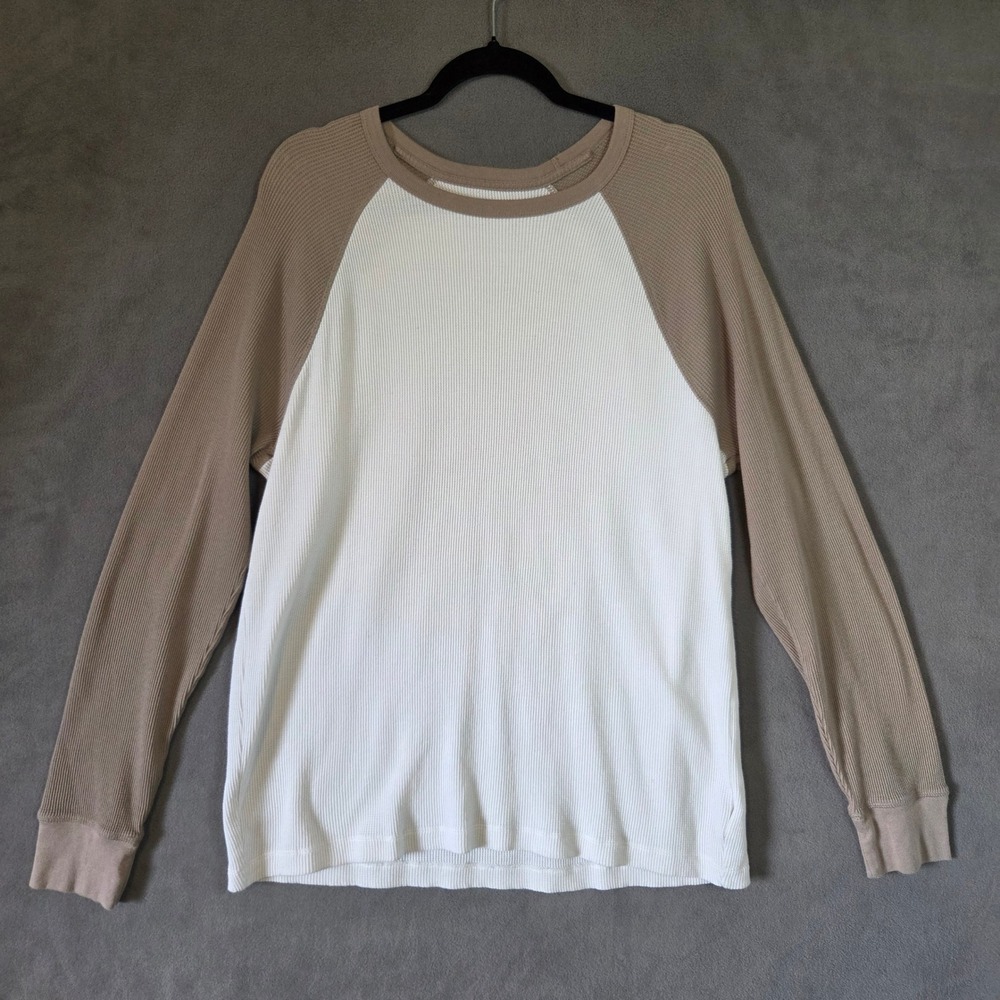Gap Waffle Knit‎ Baseball Shirt Men's Large Casual Basic Thermal Layering